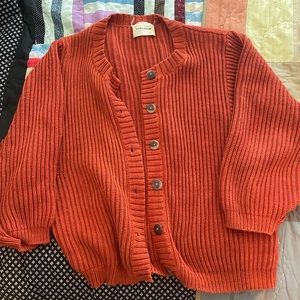 Misha and Puff paprika cotton fisherman cardigan m/L